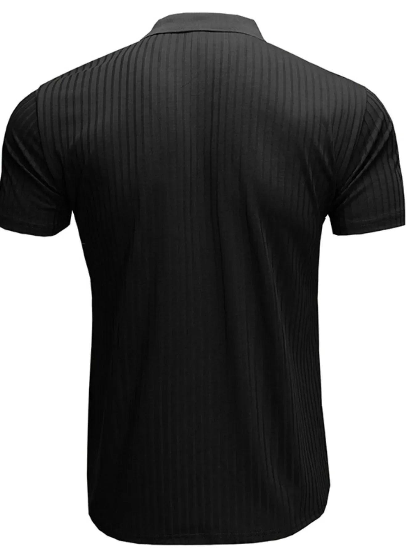 Men's Ribbed Knit Slim Fit Polo Shirt