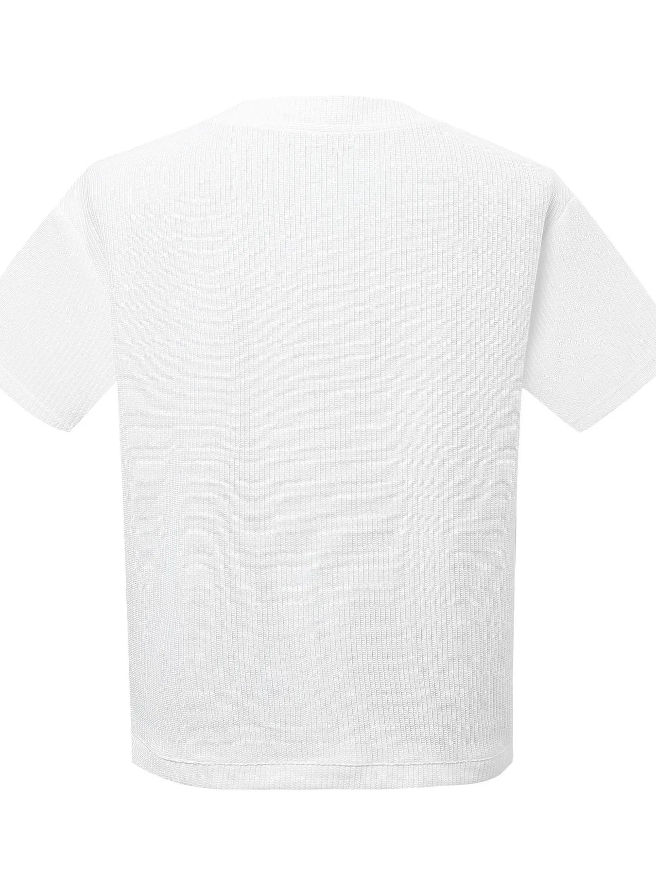 Men's Ribbed Lace-Up Short Sleeve T-Shirt