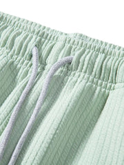 Men's Ribbed Short Sleeve Shirt and Shorts Set