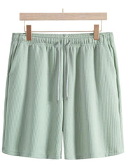 Men's Ribbed Short Sleeve Shirt and Shorts Set