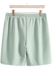 Men's Ribbed Short Sleeve Shirt and Shorts Set