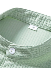 Men's Ribbed Short Sleeve Shirt and Shorts Set