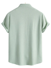 Men's Ribbed Short Sleeve Shirt and Shorts Set