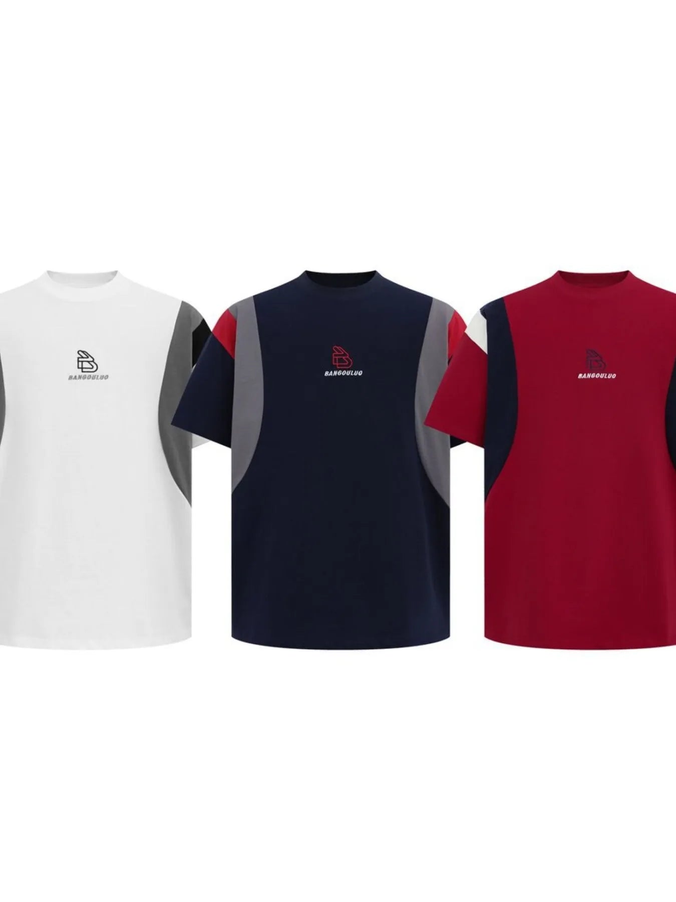 Men's Round Neck Color Block T-Shirt