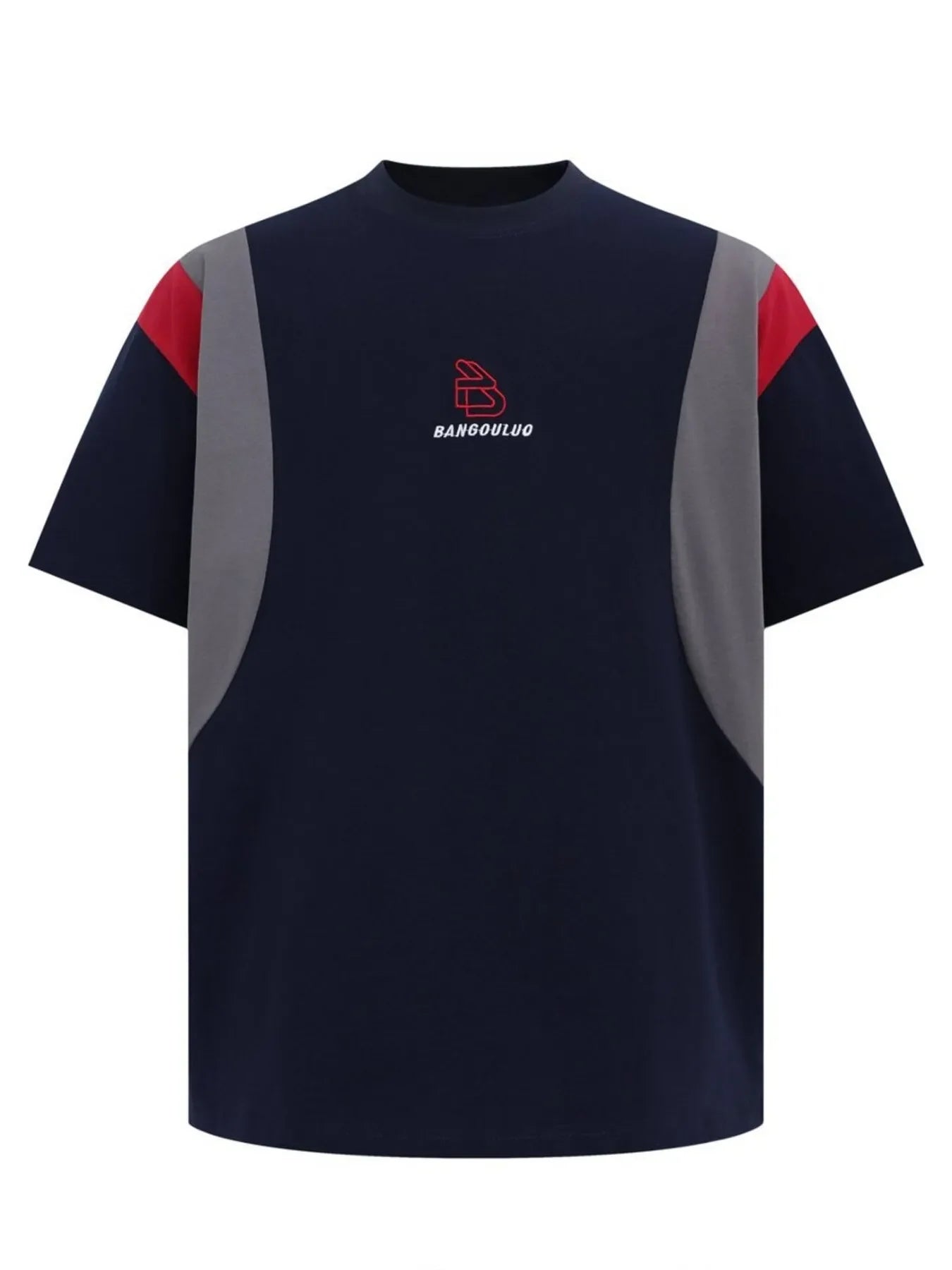 Men's Round Neck Color Block T-Shirt Blue / S