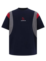 Men's Round Neck Color Block T-Shirt Blue / S