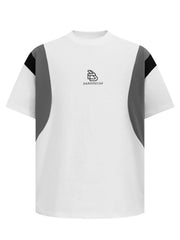 Men's Round Neck Color Block T-Shirt White / S