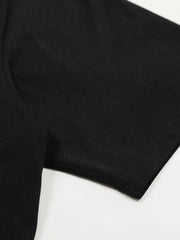 Men's Round Neck Embroidered Letter T-Shirt