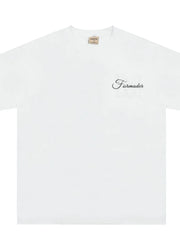 Men's Round Neck Embroidered Letter T-Shirt White / M