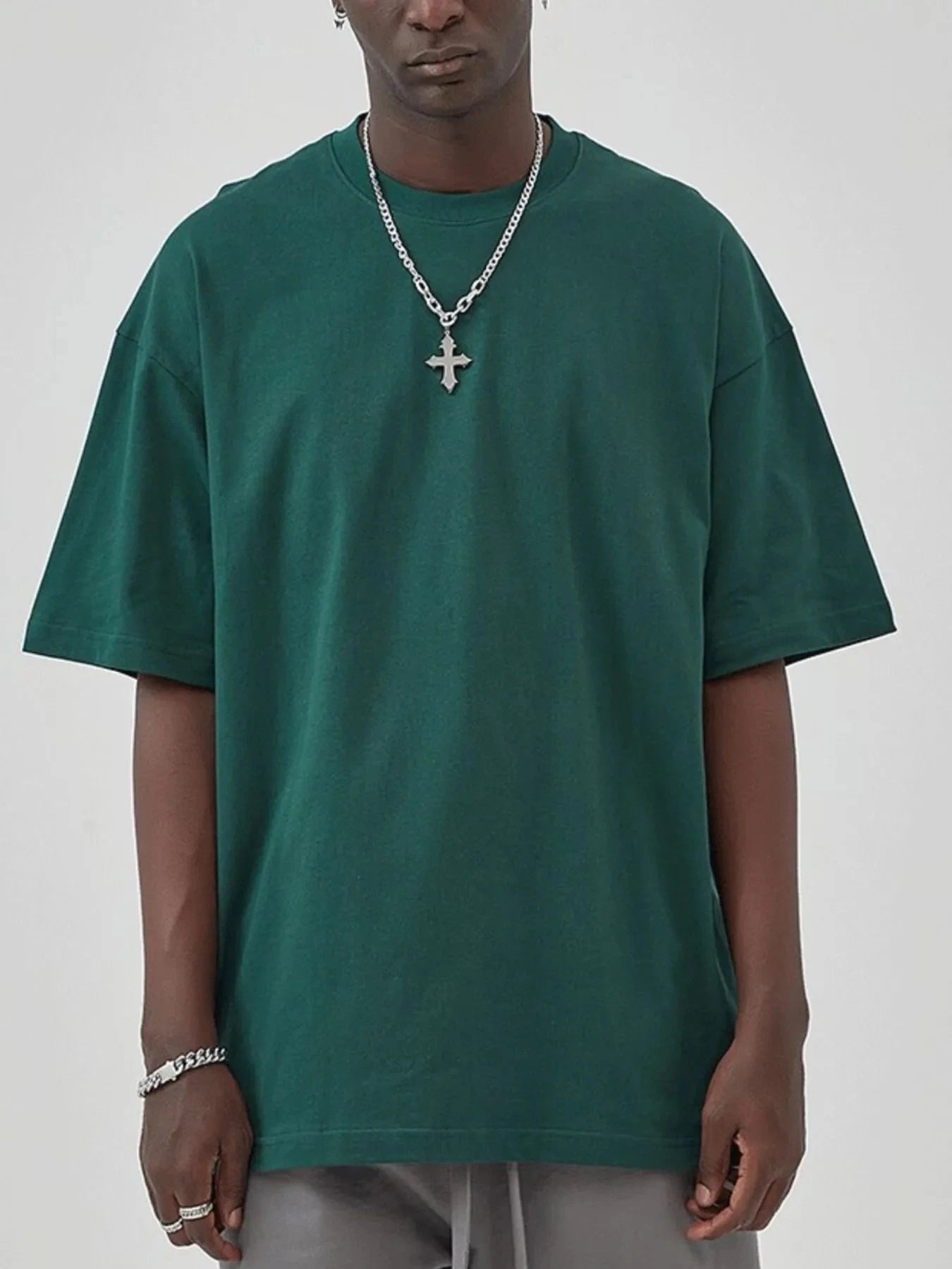 Men's Round Neck Half Sleeve T-Shirt Forest Green-rep / S