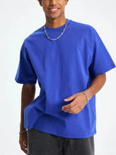 Men's Round Neck Half Sleeve T-Shirt Washed Paris Blue / S