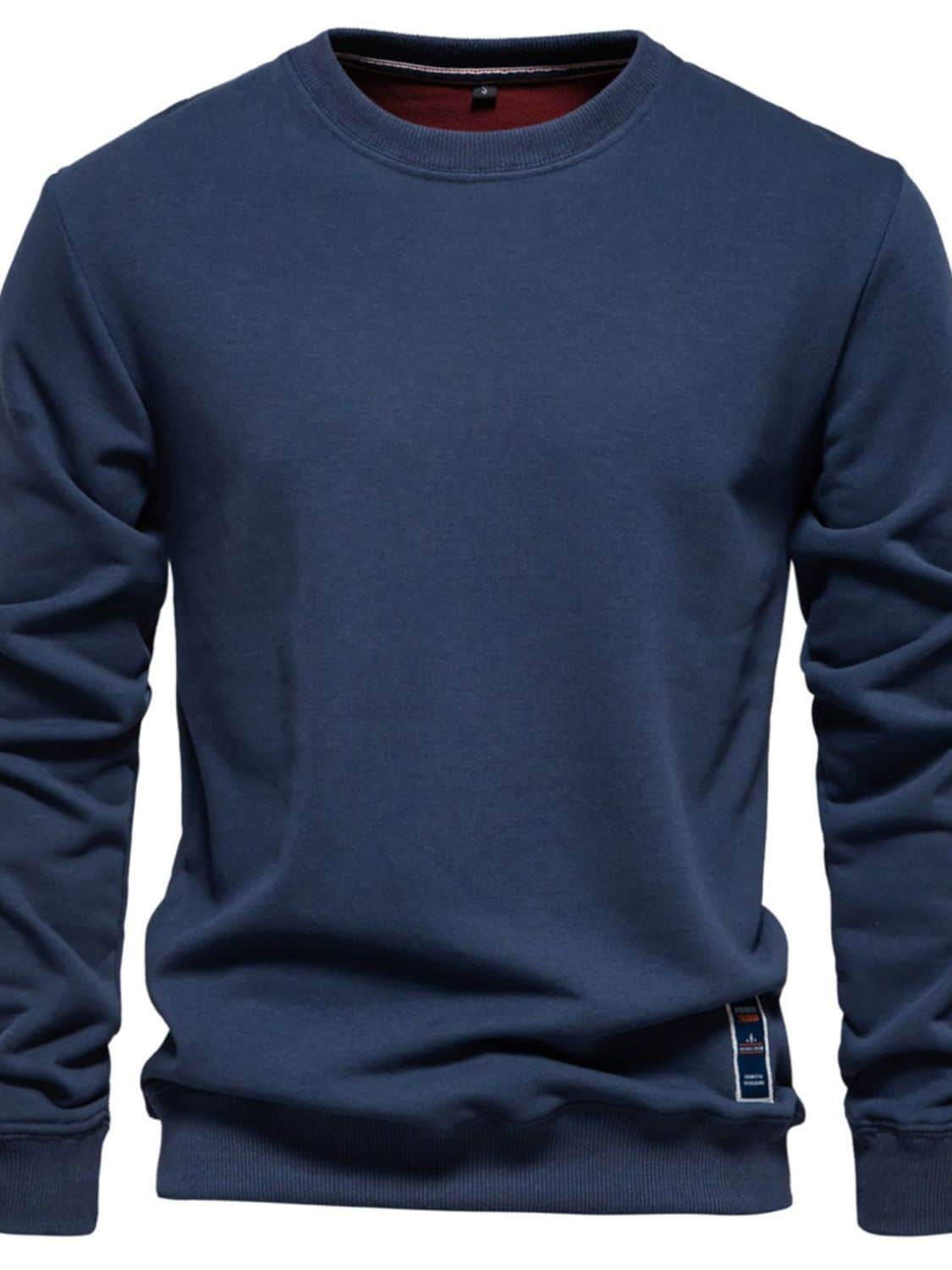 Men's Round Neck Long Sleeve Sweatshirt Navy / L