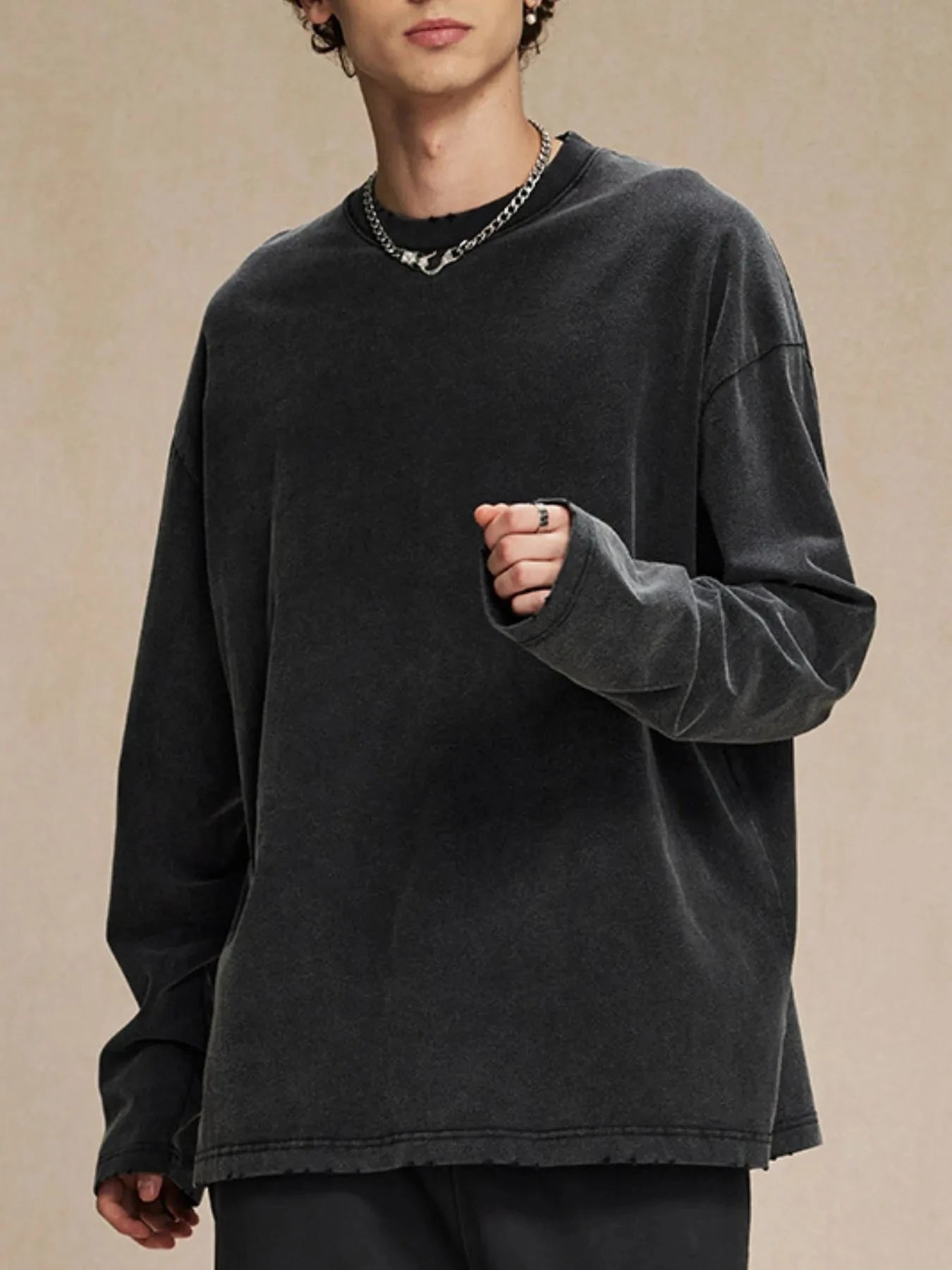 Men's Round Neck Long Sleeve T-Shirt