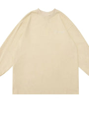 Men's Round Neck Long Sleeve T-Shirt Apricot / M