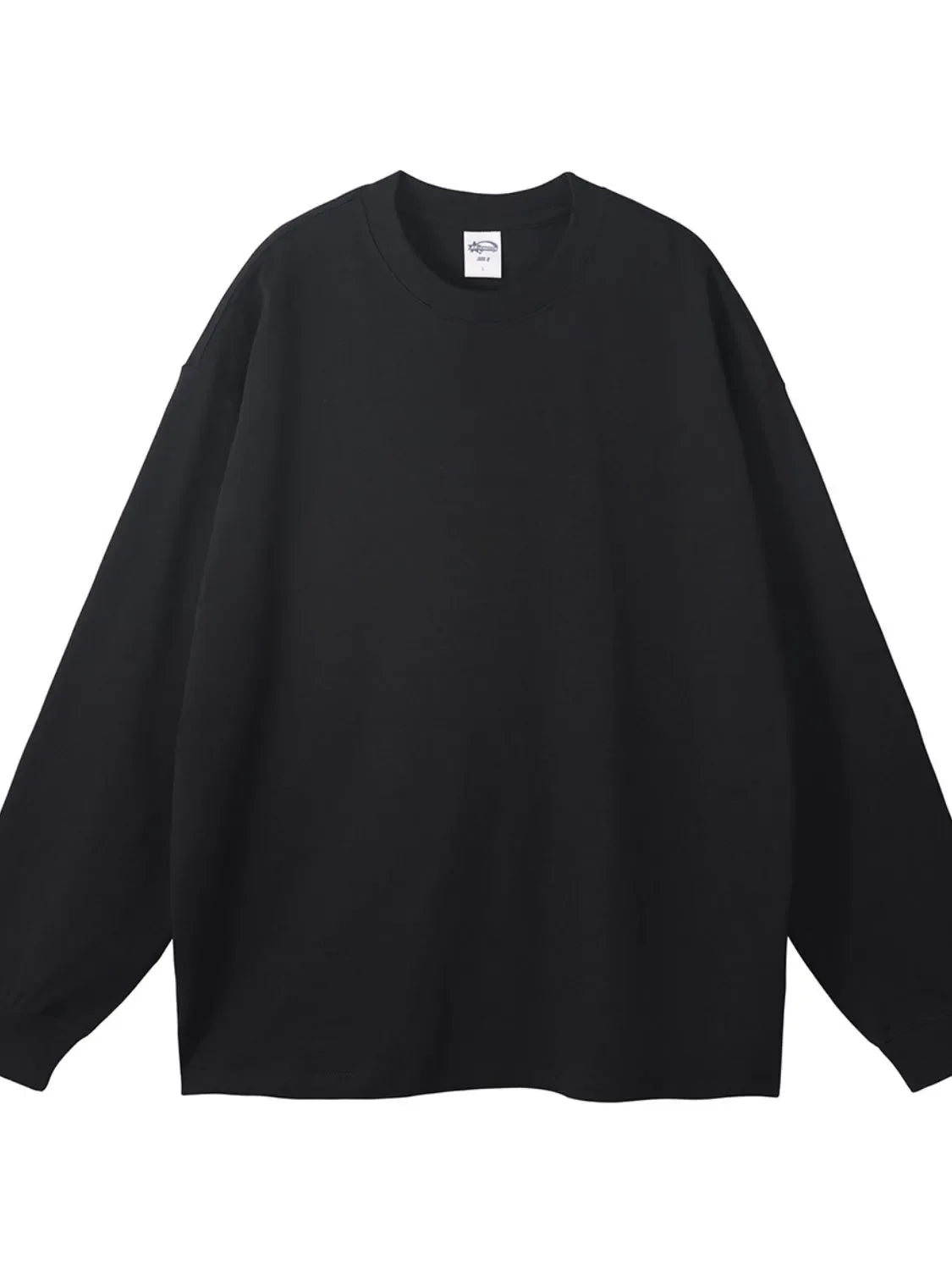 Men's Round Neck Long Sleeve T-Shirt Black / S