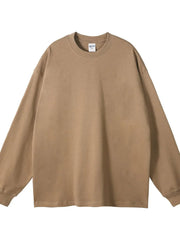Men's Round Neck Long Sleeve T-Shirt Camel / S