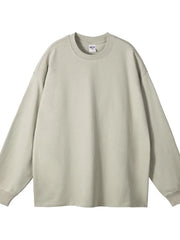 Men's Round Neck Long Sleeve T-Shirt Gray / S