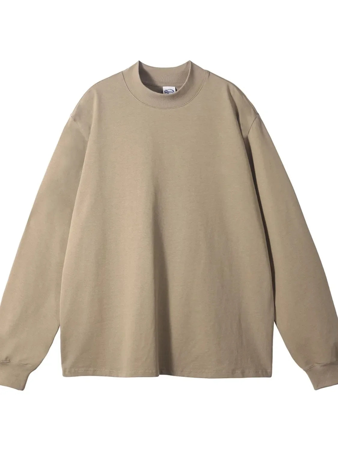 Men's Round Neck Long Sleeve T-Shirt Khaki / S