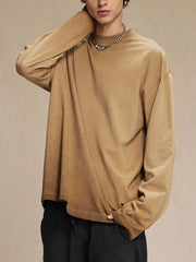 Men's Round Neck Long Sleeve T-Shirt Nonsense Coffee / S