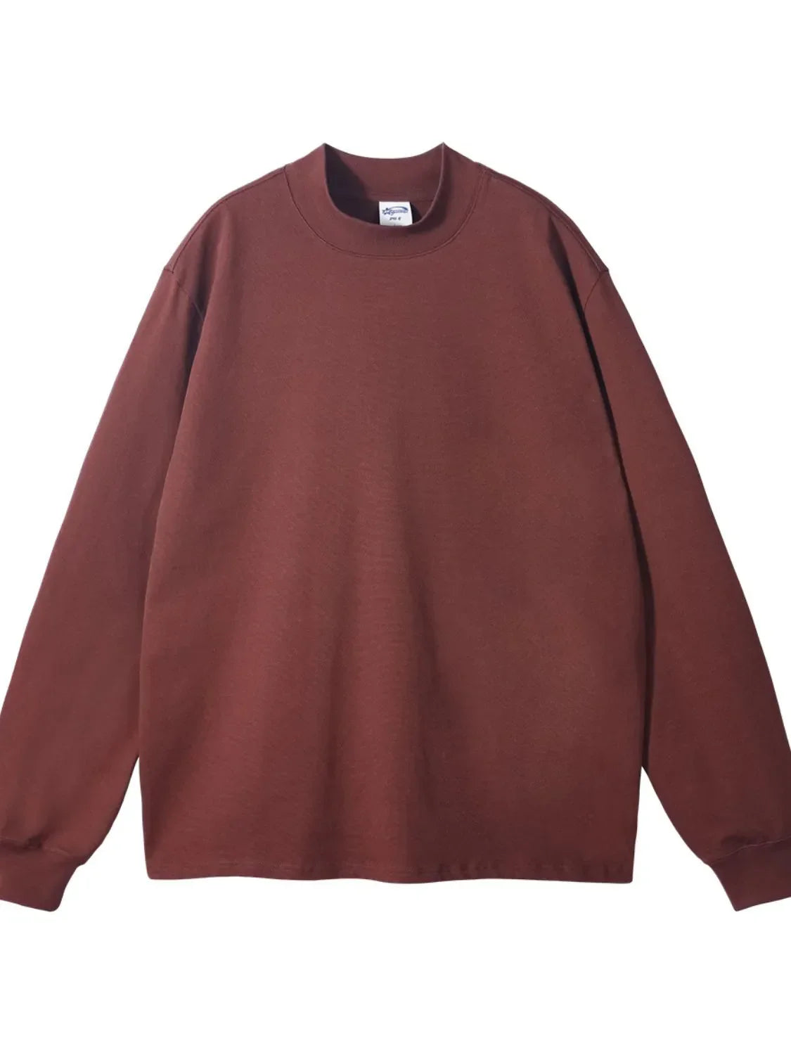 Men's Round Neck Long Sleeve T-Shirt Plum Purple / S