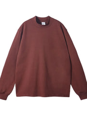Men's Round Neck Long Sleeve T-Shirt Plum Purple / S