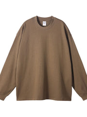 Men's Round Neck Long Sleeve T-Shirt Taupe / S