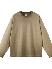 Men's Round Neck Long Sleeve T-Shirt Wasteland Coffee Color / S