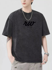 Men's Round Neck Short Sleeve T-Shirt Black / S