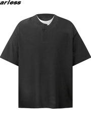 Men's Round Neck Short Sleeve T-Shirt Black / S