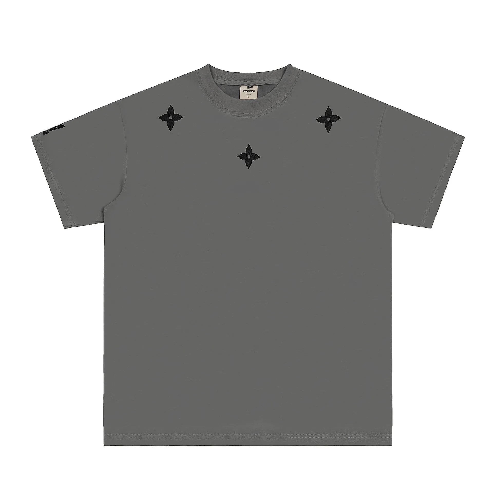 Men's Round Neck Short Sleeve T-Shirt Dark Gray / M