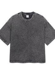 Men's Round Neck Short Sleeve T-Shirt Dark Gray / S