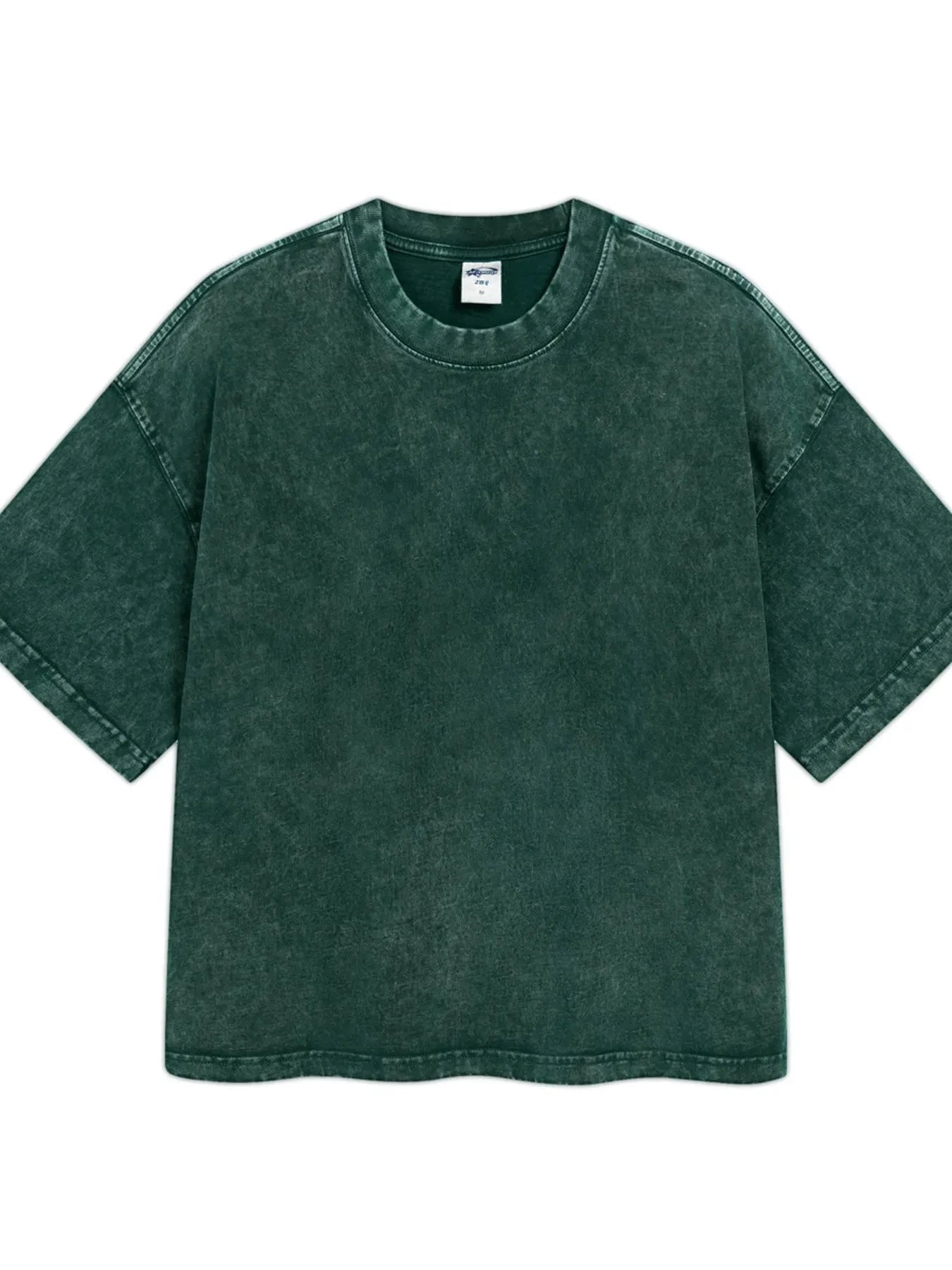 Men's Round Neck Short Sleeve T-Shirt Dark Green / S
