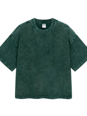 Men's Round Neck Short Sleeve T-Shirt Dark Green / S