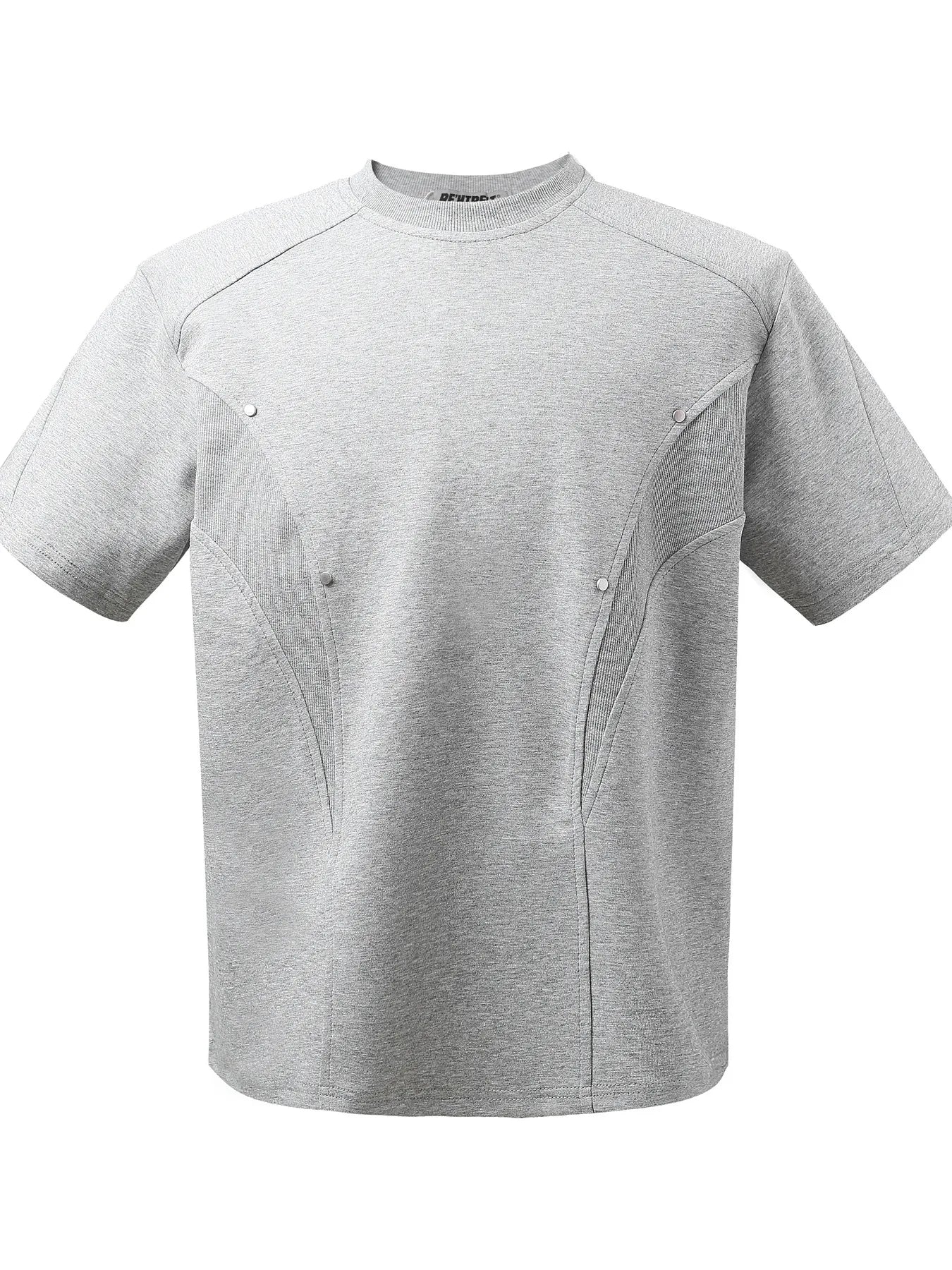 Men's Round Neck Short Sleeve T-Shirt Flower Gray / M