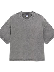 Men's Round Neck Short Sleeve T-Shirt Gray / S