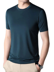 Men's Round Neck Short Sleeve T-Shirt Green / 165