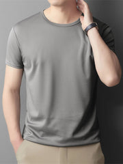 Men's Round Neck Short Sleeve T-Shirt Grey / 170