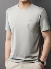 Men's Round Neck Short Sleeve T-Shirt Ivory / 165