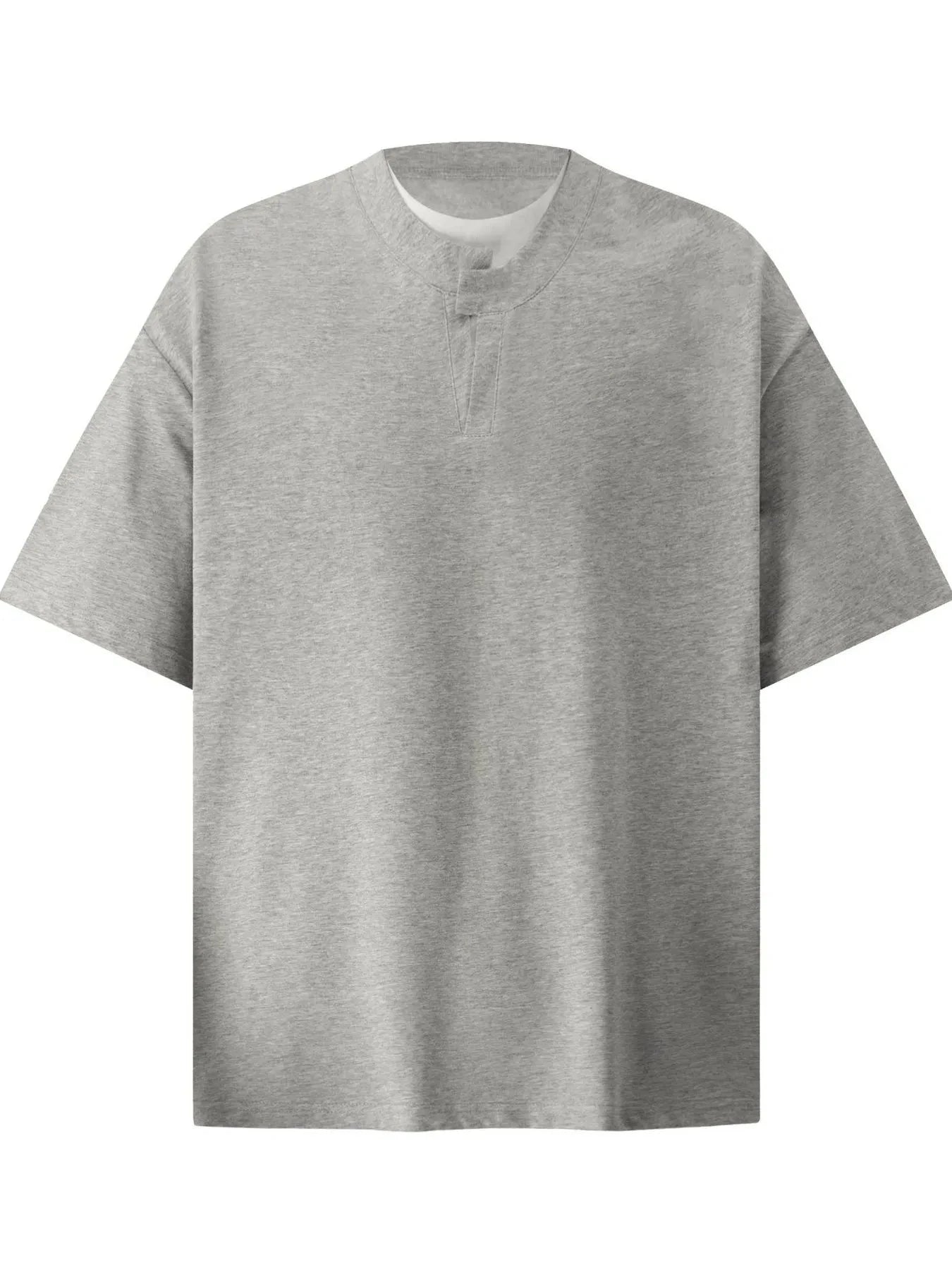 Men's Round Neck Short Sleeve T-Shirt Light Gray / S
