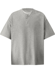 Men's Round Neck Short Sleeve T-Shirt Light Gray / S
