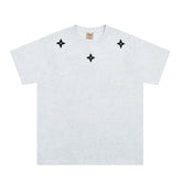 Men's Round Neck Short Sleeve T-Shirt Melange Gray / M