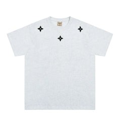 Men's Round Neck Short Sleeve T-Shirt Melange Gray / M