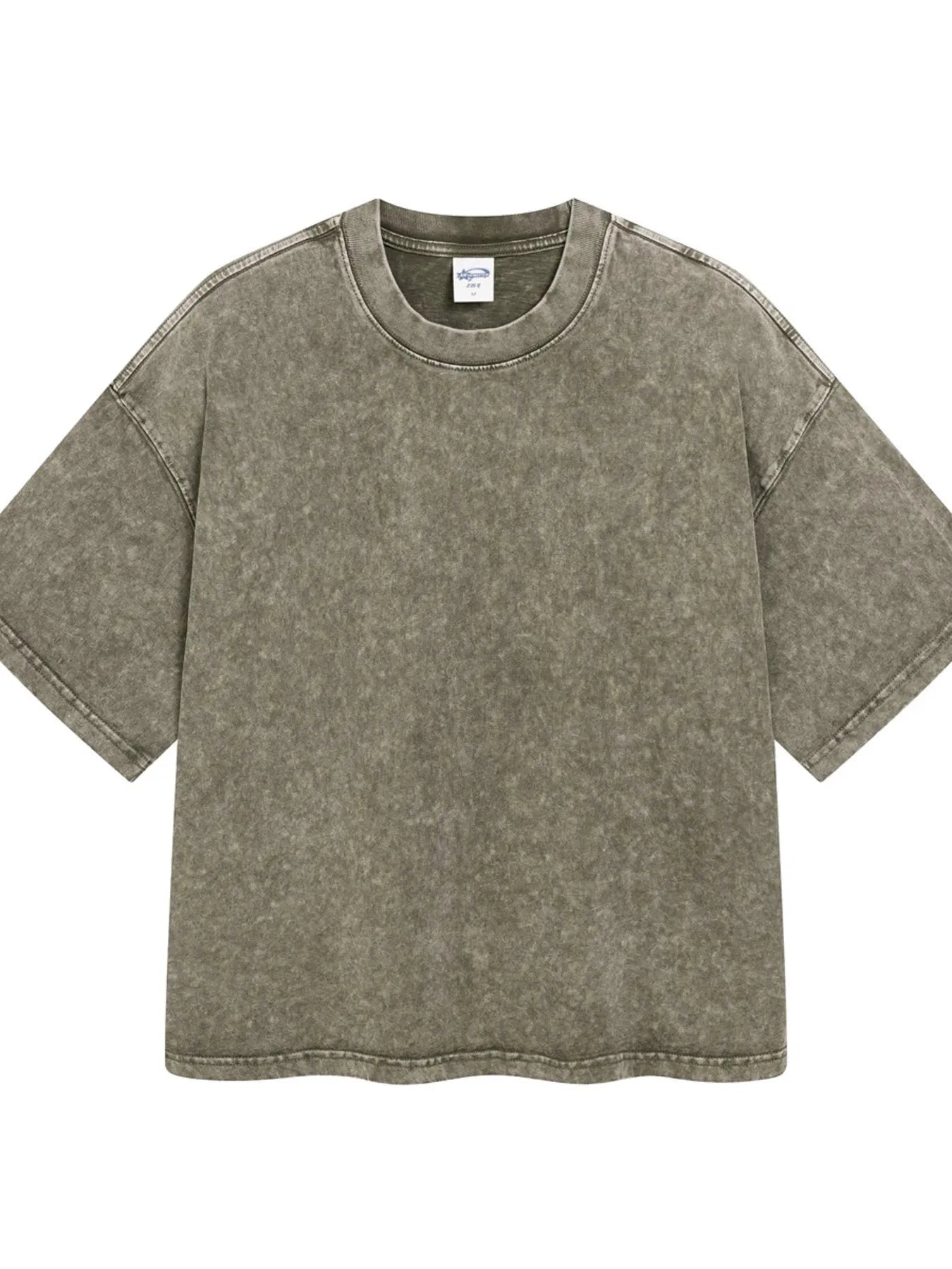 Men's Round Neck Short Sleeve T-Shirt Olive Brown / S
