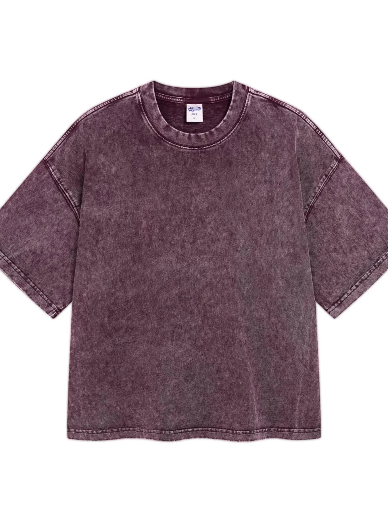 Men's Round Neck Short Sleeve T-Shirt Plum Purple / S