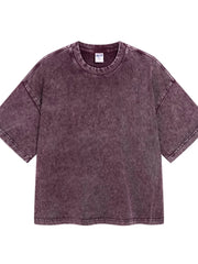 Men's Round Neck Short Sleeve T-Shirt Plum Purple / S