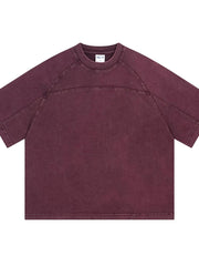 Men's Round Neck Short Sleeve T-Shirt Plum Purple / S