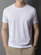 Men's Round Neck Short Sleeve T-Shirt White / 170