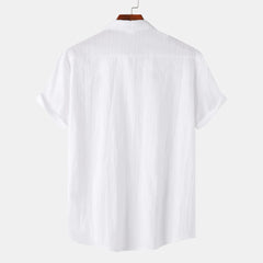 Men's Short Sleeve Button Down Shirt with Chest Pocket