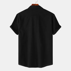 Men's Short Sleeve Button Down Shirt with Chest Pocket