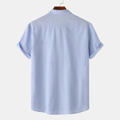 Men's Short Sleeve Button Down Shirt with Chest Pocket